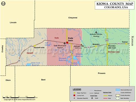 Kiowa County Map, Colorado | Map of Kiowa County, CO