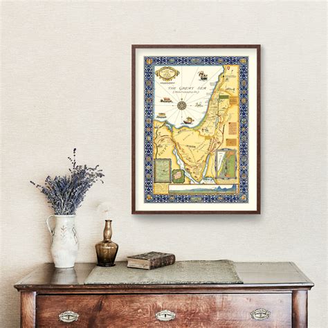 The Holy Land Map Art Vintage Print From 1928 Old the Holy | Etsy