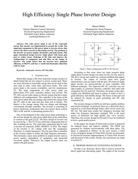 (PDF) High efficiency single phase inverter design