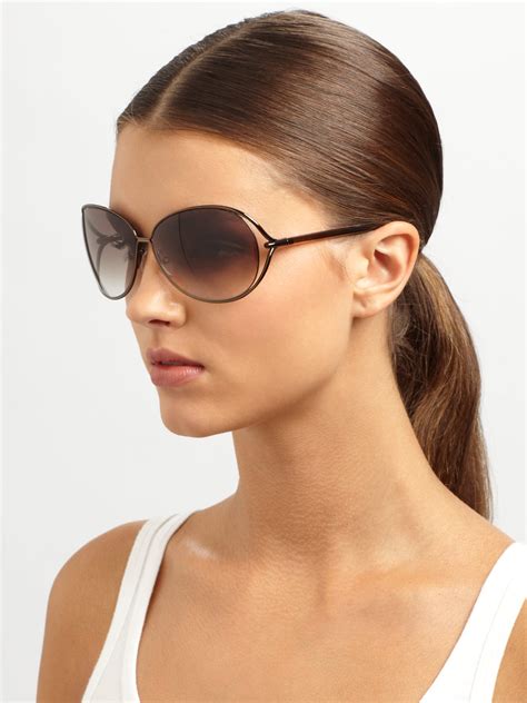 Tom ford Jennifer 61mm Round Sunglasses in Gold (bronze) | Lyst