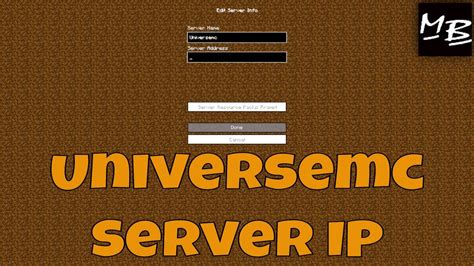 Minecraft Universemc Server IP Address - YouTube