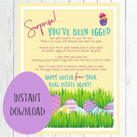 Easter Egged Real Estate Flyer PDF | Business Easter Instant Download Printable Pop By Easter ...