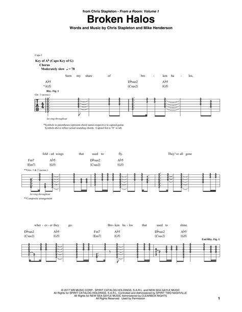 Broken Halos by Chris Stapleton - Guitar Rhythm Tab - Guitar Instructor