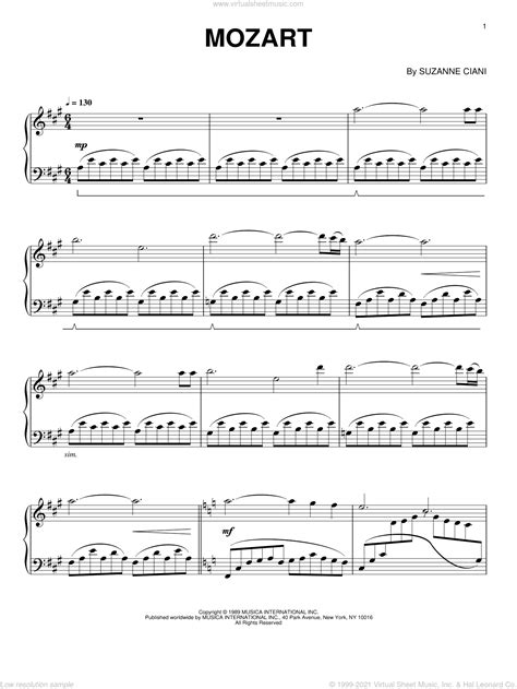 Ciani - Mozart sheet music for piano solo [PDF-interactive]