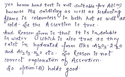 Borax bead test is not suitable for Al(III)