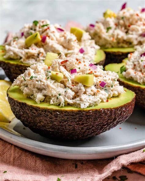 Healthy Chicken Salad Stuffed Avocados Recipe | Healthy Fitness Meals
