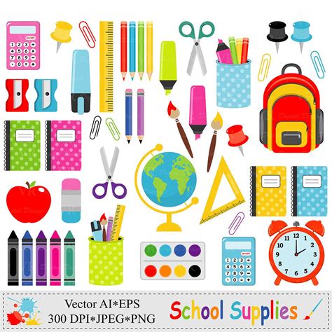 Kids Art Supplies Clipart Black And White | Download Free Mock-up