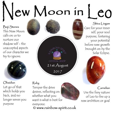 * Crystals for New Moon in Leo - Boji Stones, Carnelian, Obsidian, Ruby ...