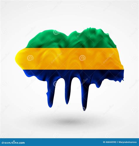 Flag of Gabon Painted Colors Stock Vector - Illustration of paint ...