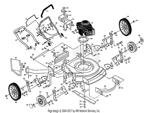 Poulan PP2255A Mower Parts Diagram for Rotary Lawn Mower