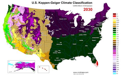 U.S. Koppen-Geiger climate classification (2000 - 2100) - Vivid Maps