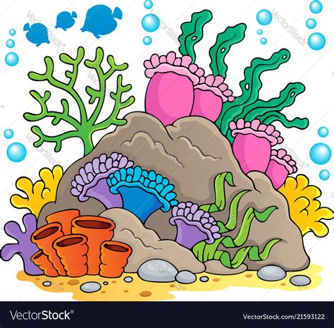 Coral reef theme image 1 Royalty Free Vector Image