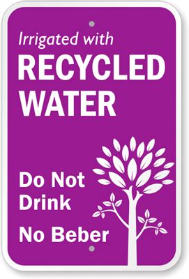 Bilingual Recycled Water Do Not Drink Sign, SKU: K-9375