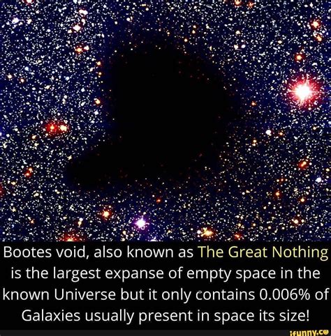 Bootes void, also known as The Great Nothing is the largest expanse of empty space in the known ...