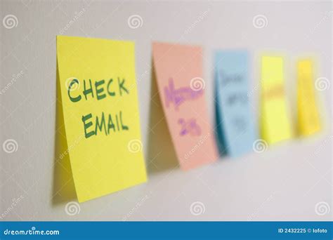 Sticky notes on wall. stock image. Image of office, shot - 2432225