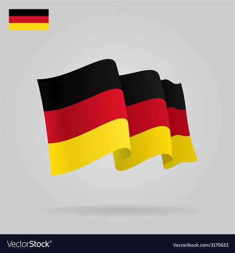 Flat and waving german flag Royalty Free Vector Image