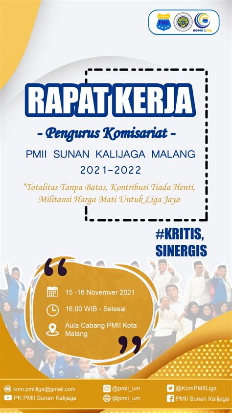 RAPAT KERJA PENGURUS PMII KOMISARIAT SUNAN KALIJAGA MALANG 2021-2022 - Komisariat PMII Sunan ...