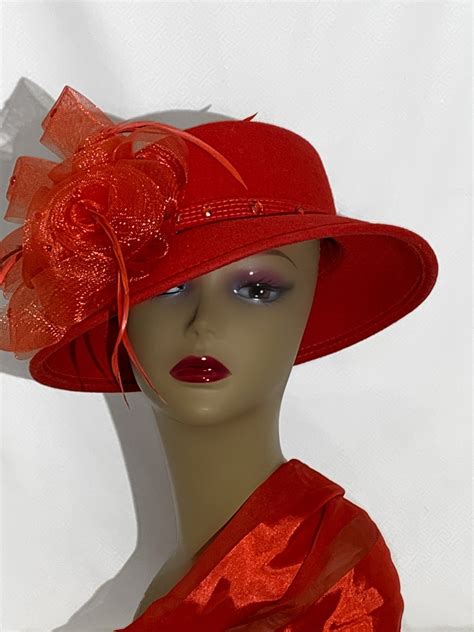 Easter Sunday Custom Hat Red Hat Derby Church Hat Couture Hat Christmas ...