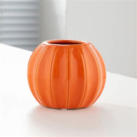 Pumpkin Shape Vase: Small Ceramic Flower Pot for Home Garden Decoration-IR | eBay