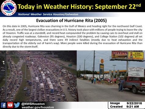 The evacuation for hurricane rita occurred on this day in 2005 #houwx #txwx - scoopnest.com