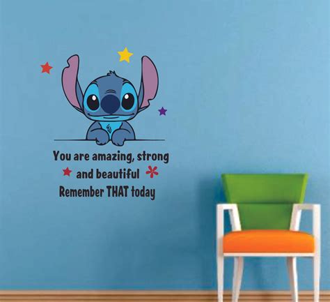 Amazing Lilo and Stitch Quote Cartoon Decors Wall Sticker Art Design Decal for Girls Boys Kids ...