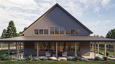 Plan 623113DJ: 1-Story Barndominium House Plan with Massive Wrap Around ...