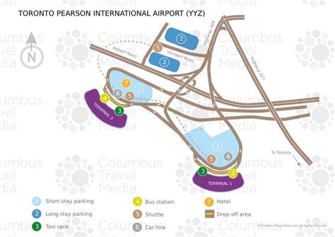 Toronto Pearson airport map - Map of Toronto Pearson airport (Canada)