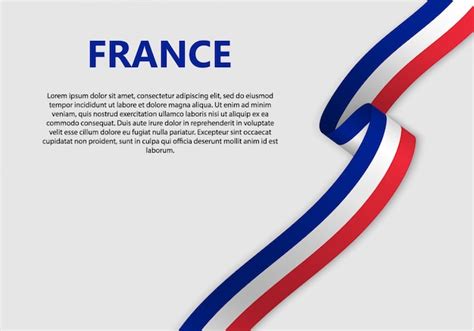 Premium Vector | Waving flag of france banner