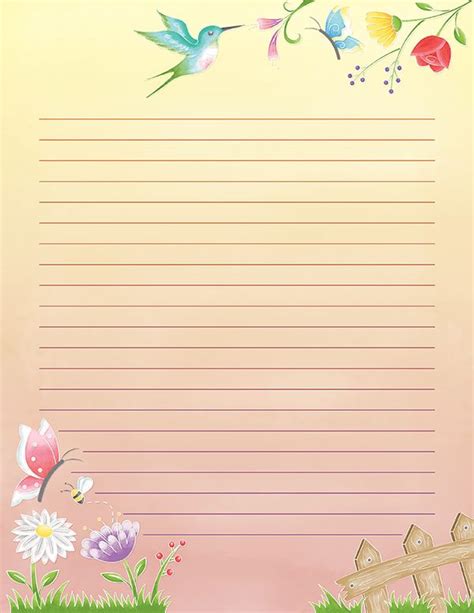 Free printable garden stationery in JPG and PDF formats. The stationery ...