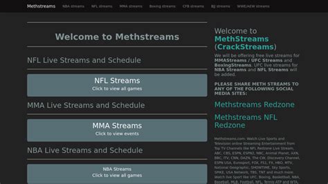 MethStreams.com - Well Known Sports Streaming Website!