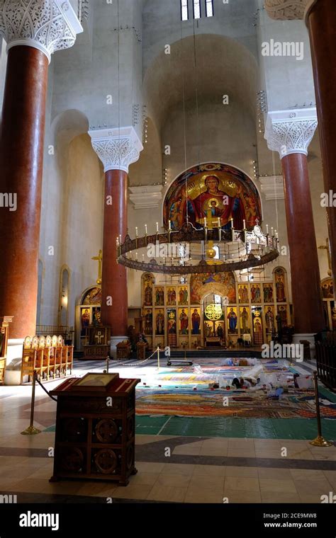 Belgrade / Serbia - July 17, 2019: Interior of the St. Mark Church ...