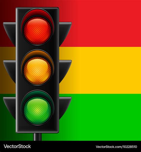 Traffic light on striped background Royalty Free Vector