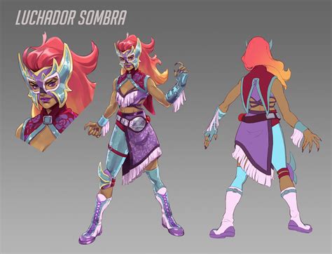 ArtStation - Luchador Sombra Overwatch fanskin, Natalie Pellmann | Overwatch drawings, Sombra ...