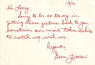 Gene Littler - Autograph Letter Signed 01/08/1973 | HistoryForSale Item ...