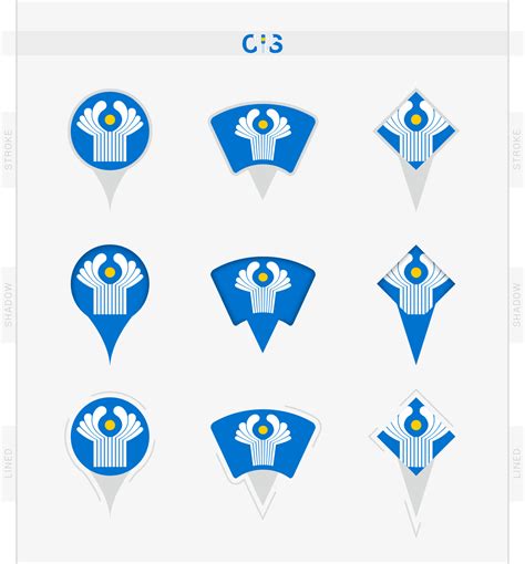 CIS flag, set of location pin icons of CIS flag. 23404088 Vector Art at ...