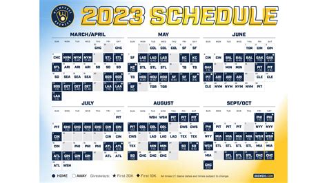 Printable Milwaukee Brewers Schedule - Free Printable Templates