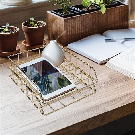 Stackable Paper Tray Made Of Metal Wire, Desk Organizer, Office ...