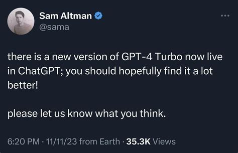 New version of GPT-4 Turbo is now in ChatGPT : r/singularity