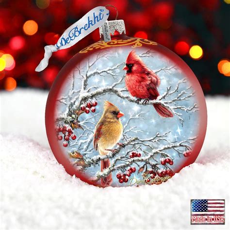 Christmas Ornaments Red Cardinal Glass Ornaments Cardinal - Etsy