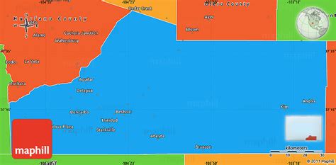 Political Simple Map of Las Animas County