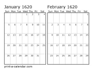 Download 1620 Printable Calendars