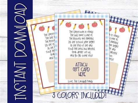 First Day of School Printable Teacher Gift First Day of School Gift Back to School Teacher Gift ...