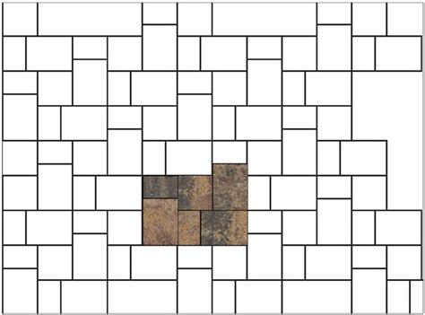 3 Size Paver Layout / Modular paver layout example #1.