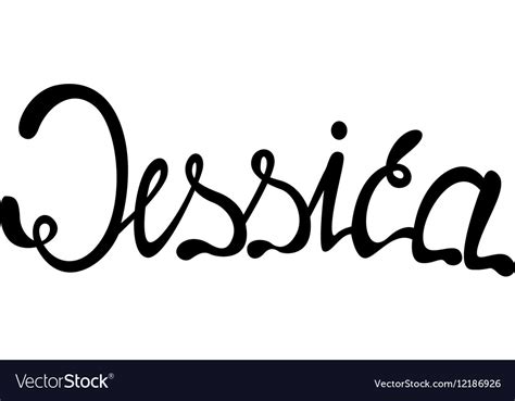 Jessica name lettering Royalty Free Vector Image