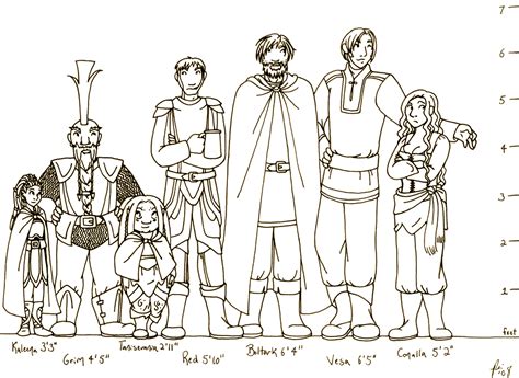 DnD Current Party Height Chart by rachelillustrates on DeviantArt