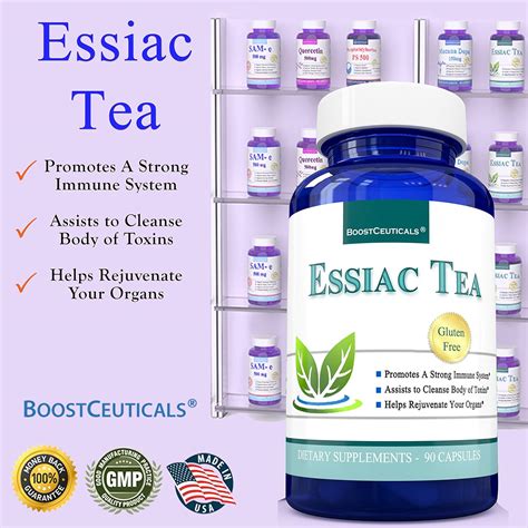 Essiac Tea 900mg Daily Dose - 90 No Additives Pure Essiac Capsules 450mg – Non-GMO Gluten Free ...