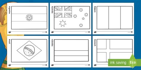 World Cup Flags Coloring Sheets