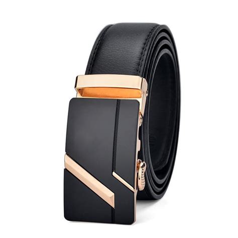 Classic leather Belt Automatic Buckle waist Belt for Men Plus Size 80 ...