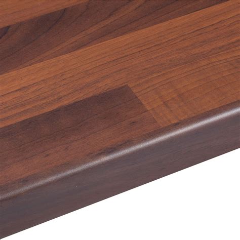 38mm Walnut Butchers Block Laminate Wood Effect Round Edge Worktop (L ...