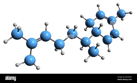 3D image of Zingiberene skeletal formula - molecular chemical structure ...